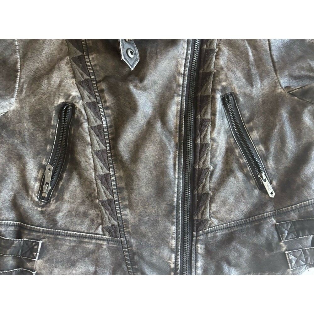 Circus by Sam Edelman Women’s Vegan Leather Moto Biker Jacket Gray Size M - Picture 4 of 16